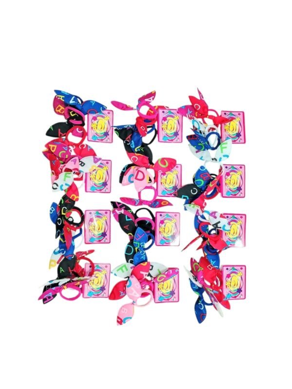 PACK x12 Tarjetas Colitas con Moño Orejitas de Conejo Animal Print Leopardo – 36 Unidades – Elástico Suave
