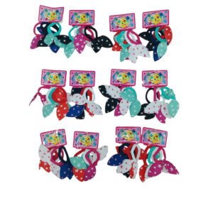 Colitas para el pelo con orejitas y estampado de estrellas colores surtidos Tarjeta x12