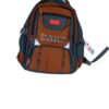 Mochila deportiva combinada en color marrón y gris con varios compartimentos con cierre