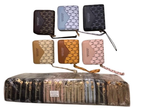 Billeteras pequeñas con estampado de monograma en varios colores con paquete cerrado al por mayor