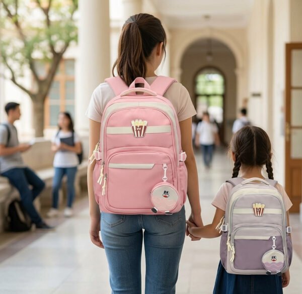 Mochilas escolares con monedero colgante en varios colores